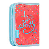 Пенал твердий 1Вересня одинарний з двома клапанами HP-04 "Pretty", кораловий, фото 2