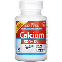 Кальций с витамином D3, 21st Century "Calcium 500 + D3" (90 таблеток)