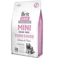 Сухой корм для собак породы йоркширский терьер Brit Care GF (Grain Free) Mini Yorkshire с лососем 2 кг