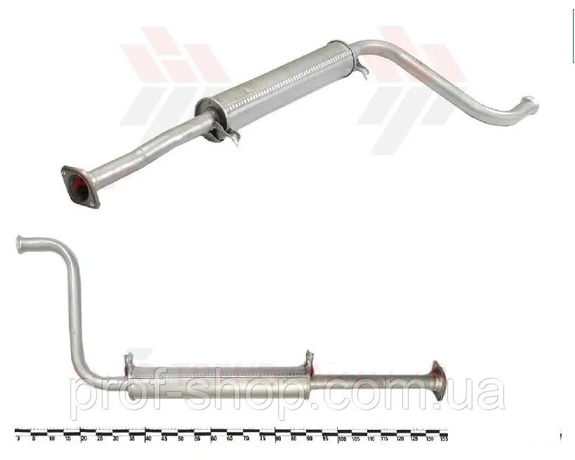 Резонатор ВАЗ 21082 інжектор Євро-1, закатаний (виробництво ТМК), фото 1