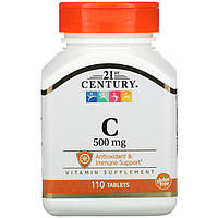 Витамин С, 21st Century "C-500" 500 мг, поддержка иммунной системы (110 таблеток)