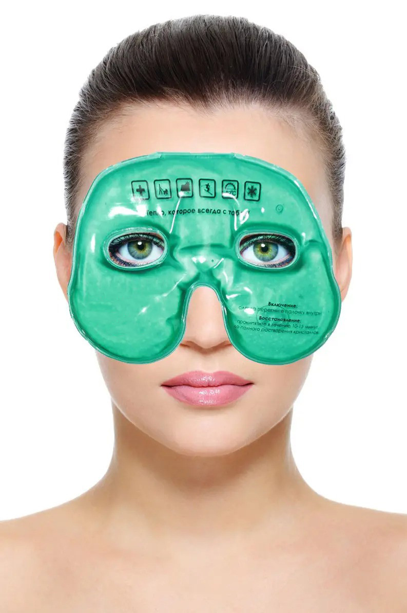 Солевая грелка маска для лица Лор Макси (многоразовая), цвет - зеленый, с доставкой по Укарине (ZK) - фото 2 - id-p1598377758