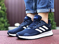 Мужские кроссовки демисезонные Adidas Адидас Сетка Синие с белым Размер 44 (28,2см)