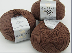 Пряжа Wool 175 Gazzal-309 молочний шоколад