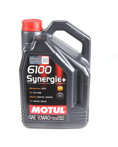 Моторне Motul 10W40 Synergie+ 6100 (5L) (VW 502.00 / 505.00 / Mercedes 229.3 / RN0700 / PSA B71, фото 2