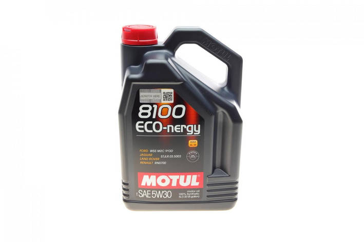 Масло моторного Motul 5W30 ECO-nergy 8100 (5L) (WS M2C 913D / RN0700 / STJLR.03.5003) (102898), фото 2
