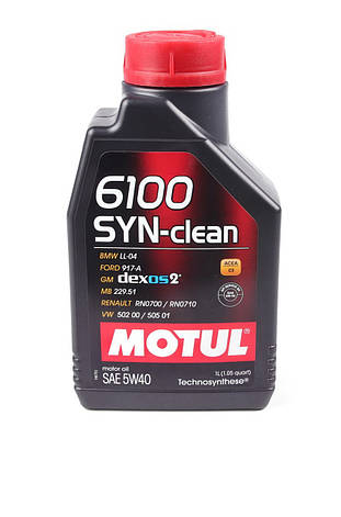 Масло моторного Motul 5W40 6100 SYN-clean (1L) ( BMW LL-04 / GM-OPEL dexos2TM / Mercedes 229.51 / VW 502 00 /, фото 2