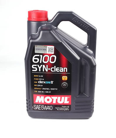 Масло моторного Motul 5W40 6100 SYN-clean (5L) ( BMW LL-04 / GM-OPEL dexos2TM / Mercedes 229.51 / VW 502 00 /, фото 2