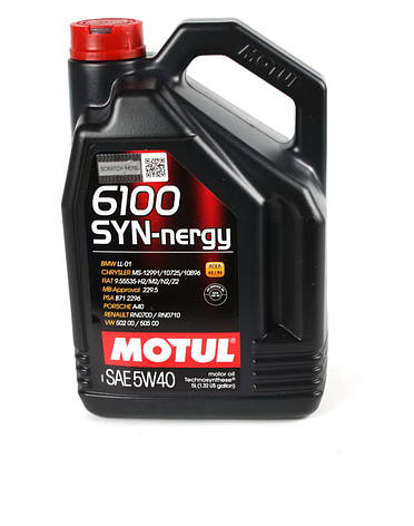 Моторне Motul 5W40 Syn-nergy 6100 (5L) (MB 229.5 / VW 502 00 / 505 00 / LL-01 / RN0710 / RN0700), фото 2