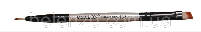 Пензель Salon Professional 135, тонкий,сірий, для блиску, підводка, двобічна
