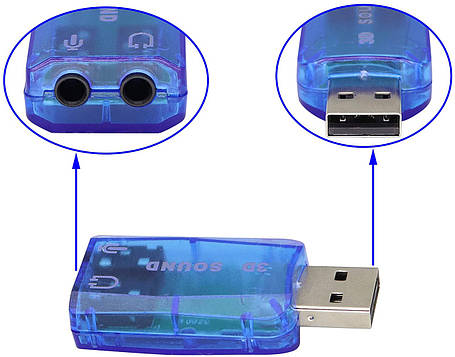 Внешняя USB звуковая карта 3D Sound card 5.1 (случайный цвет) (24102), фото 3