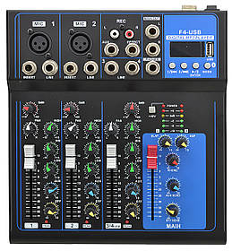 Пасивний аналоговий мікшерний пульт Manchez F4-USB