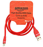 USB кабель для iPhone Lightning (кабель для зарядки айфона) 1 метр Amazon M3 (Микс цветов) (90441)