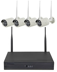 Комплект видеонаблюдения беспроводной W604-4C 1080P WiFi на 4 камеры (11532)