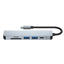 Мультипортова док-станція BYL-2010 6 в 1 USB Type C - (PD/USD/HDMI/SD/TF) (6917), фото 4