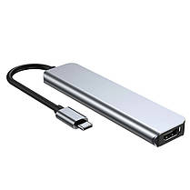 Мультипортова док-станція BYL-2010 6 в 1 USB Type C - (PD/USD/HDMI/SD/TF) (6917), фото 5