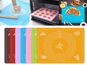 Силіконовий килимок Protech для розкочування тіста і випічки 40 х 30 см (мікс кольорів) (7466)