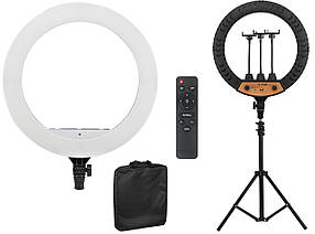 Кільцева LED-лампа діаметром 45 см з пультом і 3 тримачами JL-F348 (7329)