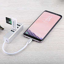 Хаб (концентратор) Dellta USB TYPE C на 4 USB Silver (3486), фото 5