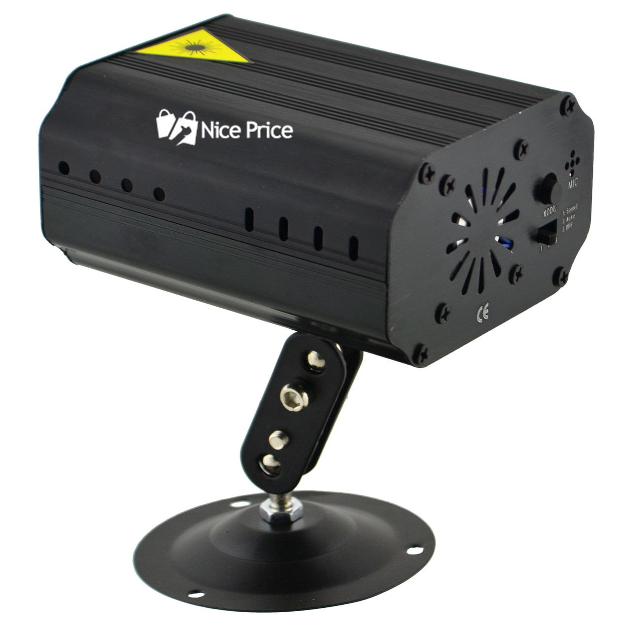 Лазерный проектор с датчиком звука и стробоскопом EMS083 с пультом от сети 220В Black (6738) - фото 3 - id-p1598429272