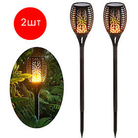 Декоративний садовий світильник (факел) WUS на сонячній батареї з імітацією вогню 51 Led (2 шт.)