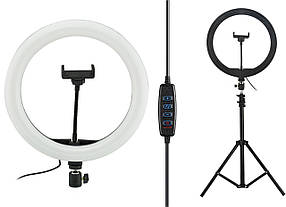 Кольцевая LED лампа диаметром 12"-028 (30 см) с пультом Black (7327)