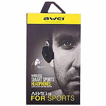 Спортивні Bluetooth навушники Awei A840BL з NFC White (5582), фото 4