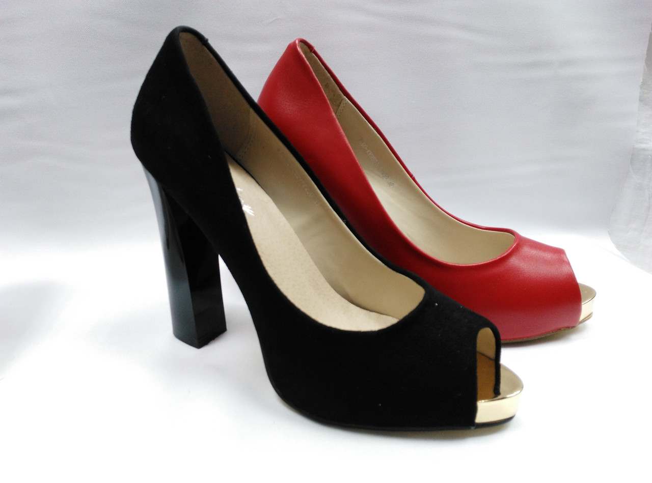 Нарядные туфли с открытым носиком на каблуке и платформе в 3 вариантах. Размеры: 37, 40 (красные). - фото 6 - id-p257134091