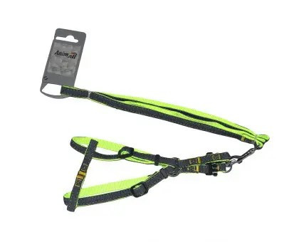Шлея с поводком AnimAll для собак HJ-LH 215 Denim leash Green 15х1200 мм