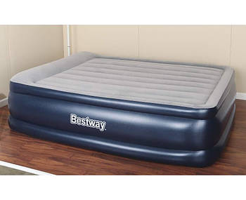 Надувне двоспальне ліжко Bestway 67614 (203-152-56) з вбудованим електричним насосом, велюровий матрац