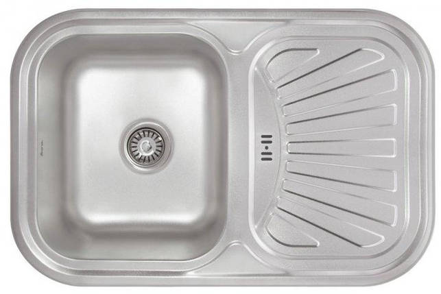 Мийка для кухні з нержавіючої сталі 08 мм Platinum 7549 сатин, фото 1