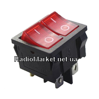 Переключатель сдвоенный Daier KCD6-2101N RD, 6pin