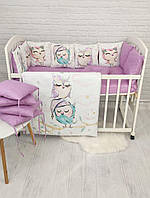 Набор детского постельного белья с бортиками-подушками,Сова