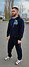 Чоловічий спортивний костюм з трикотажу двунітка демісезонний куртка на блискавці капюшон вшитий, фото 2