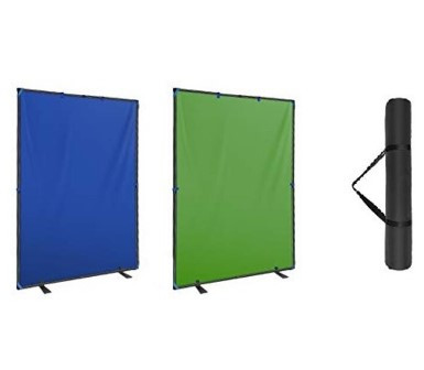 150x220 см Фон хромакей на рамі з ніжками Visico BP-1522GB Chroma Key 2в1 зелений/синій складаний