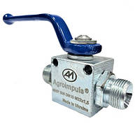 Кран гідравлічний 2-х ходовий шаровий S27 (М22х1,5-М22х1,5)