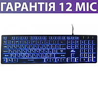Клавиатура с подсветкой Frime MoonFox USB черная, светящаяся клава с подсветкой клавиш