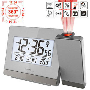 Настільний проекційний годинник з будильником Technoline WT538 (Silver/Anthracite)
