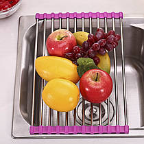Сушарка для посуду над раковиною Kitchen Drainboard рожева 23 * 47 см, сушарка для посуду на мийку
