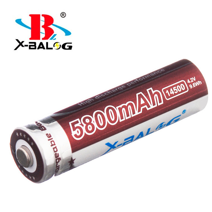 Аккумуляторные батарейки АА "X-Balog", Li-ion 14500 аккумулятор пальчиковый 4.2V для фонарика (TO) - фото 2 - id-p1533479074