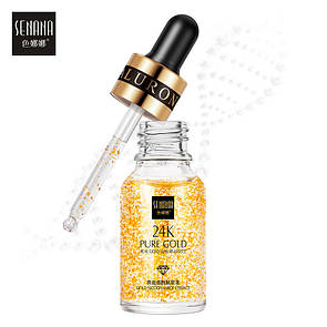 Уценка! Сироватка для обличчя Senana 24K Gold з частинками 24 к золота 15 ml (м'ята коробка)