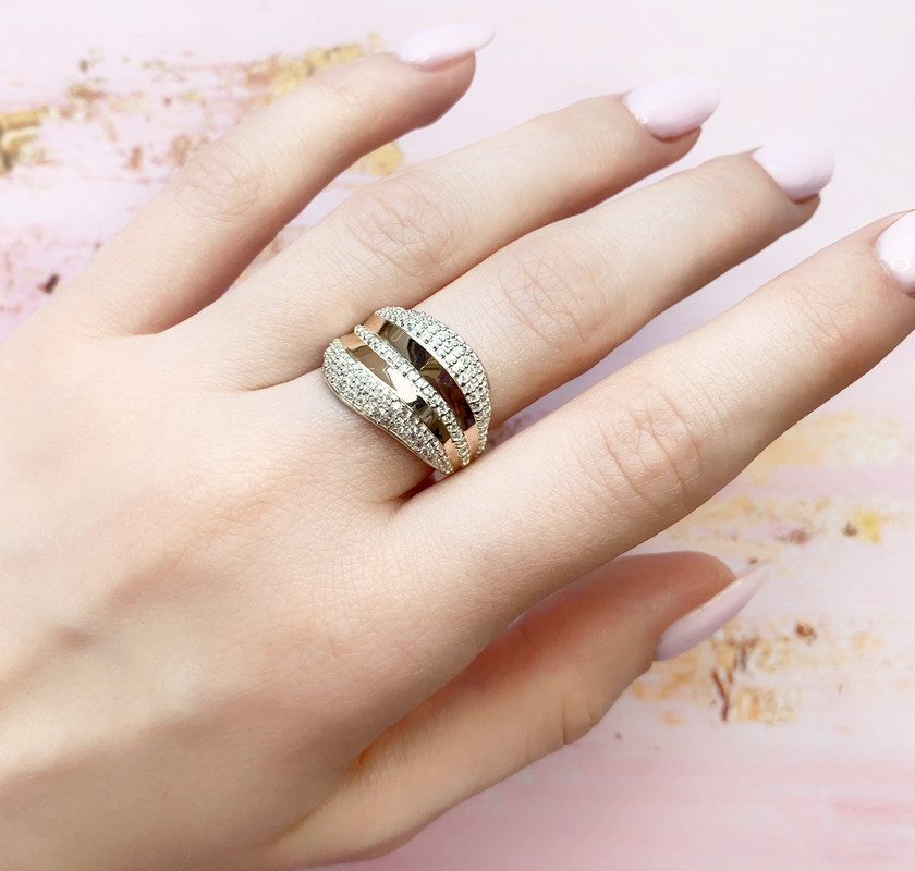 Массивное серебряное кольцо с золотом Калис - фото 2 - id-p1598557389