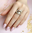 Масивне срібне кільце із золотом Каліс, фото 3