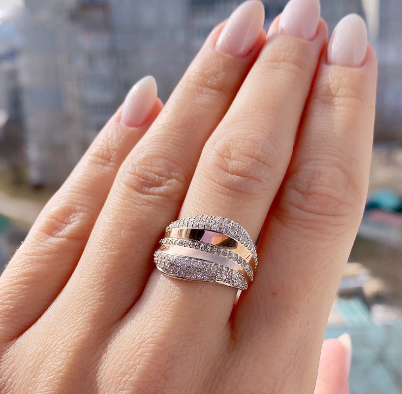 Массивное серебряное кольцо с золотом Калис - фото 1 - id-p1598557389