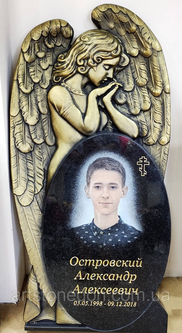 Елітний пам’ятник з ангелом No233 з граніту, фото 1
