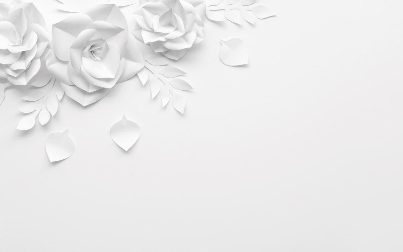 Фото-фон вініловий 120×75 см "Сірий з паперовими квітами", фон для предметної зйомки ПВХ