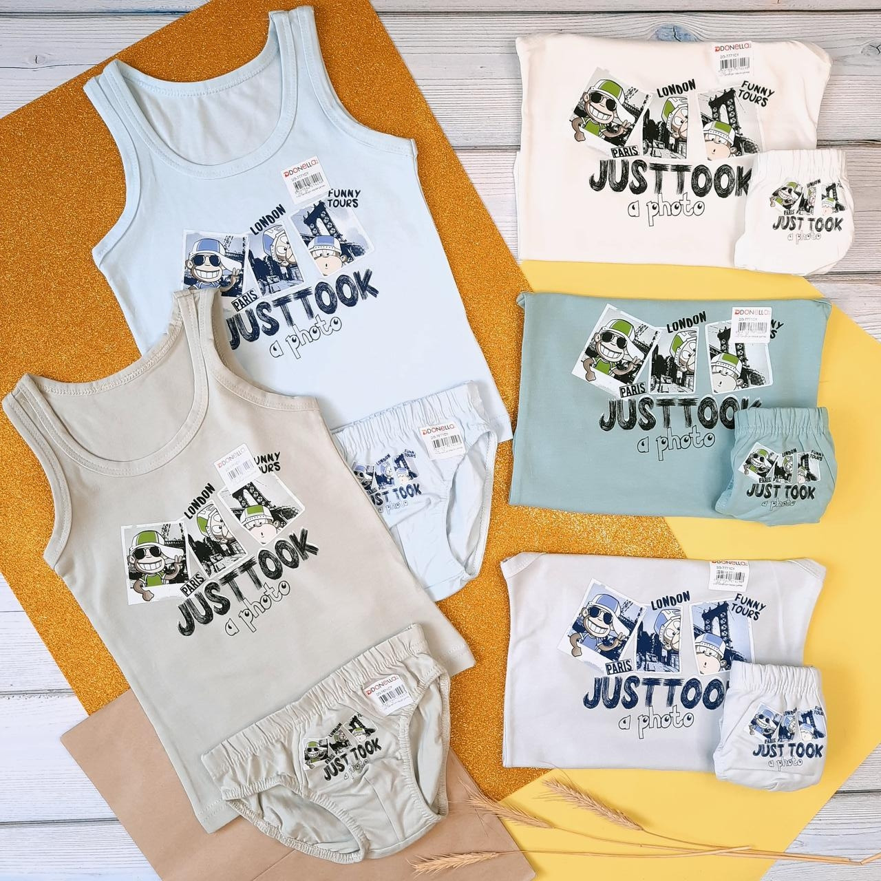 Набір білизни для хлопчика донелла від 4 до 5 років Donella комплект майка труси для хлопчика ціна за 1шт, фото 1