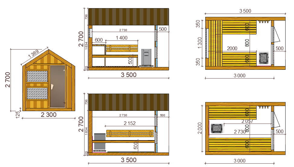 Баня мобильная барн хаус 3,5х2,3х2,7м. Sauna barn house 01 Thermowood Production Ukraine - фото 10 - id-p1598119831
