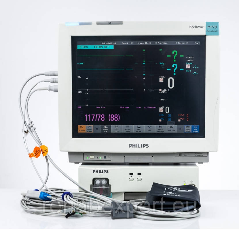 Б/У Кардіомонітор Монітор пацієнта Philips IntelliVue MP70 Anastesia Monitor + Modul G5-M1019A (Used), фото 1