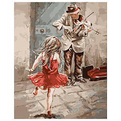 Картина за номерами VA-1413 «Дівчинка і скрипаль», 40х50 см